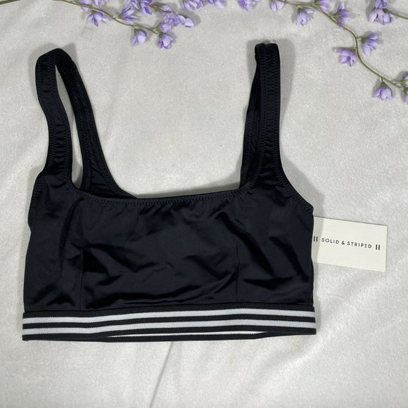 NWT Solid & Striped Kayla Black Bikini Top Small - Picture 3 of 9